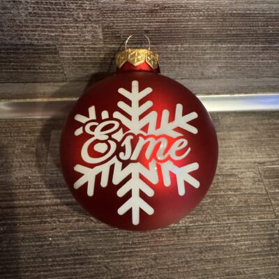 Kerstbal van glas met Naam